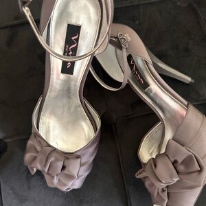 Nina Tan Heels with Elegant Bow Detail